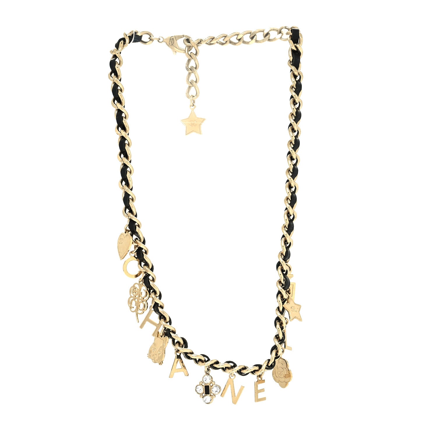 Chanel Lambskin Crystal CC Logo Charming Choker Gold Black 2 of 5