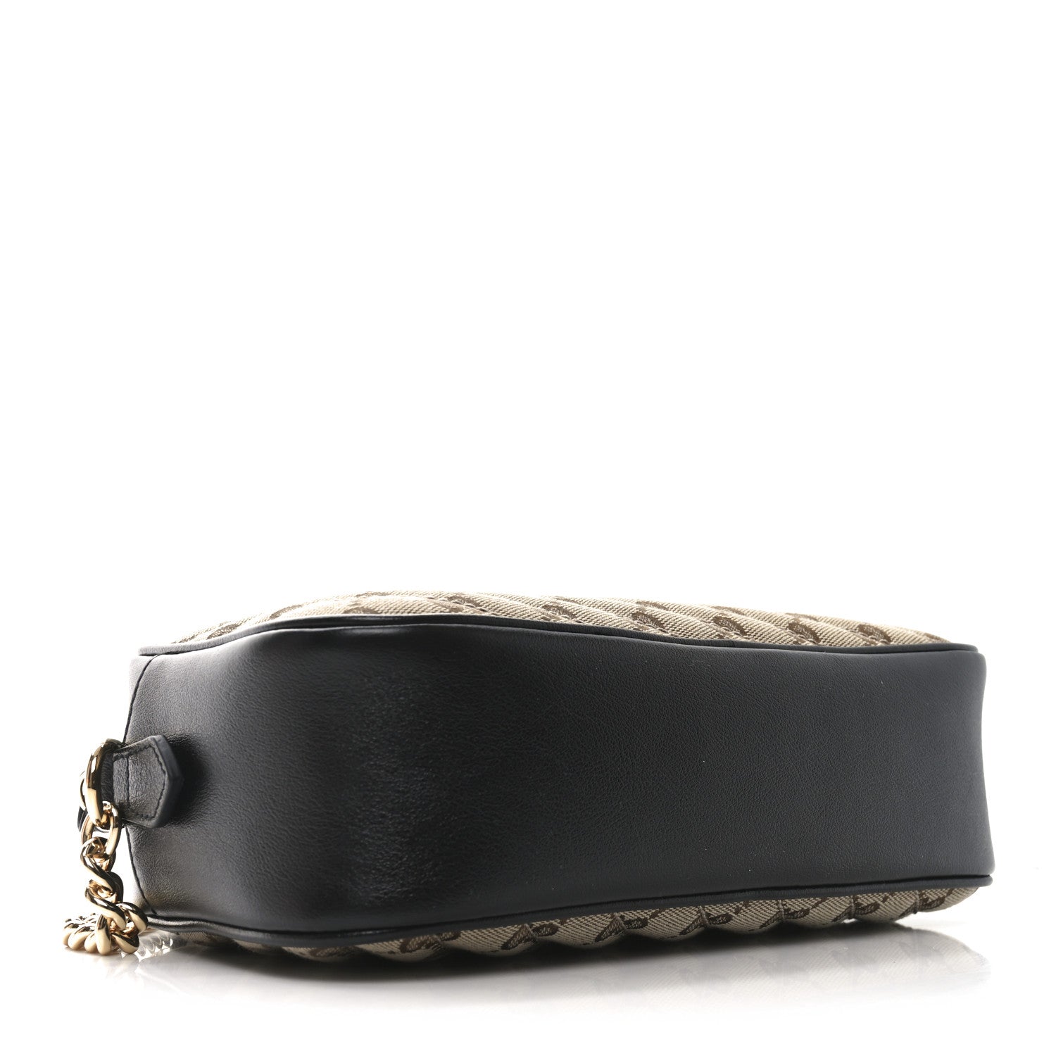 Gucci Monogram Matelasse Diagonal Small GG Marmont Chain Shoulder Bag Beige Black 4 of 10