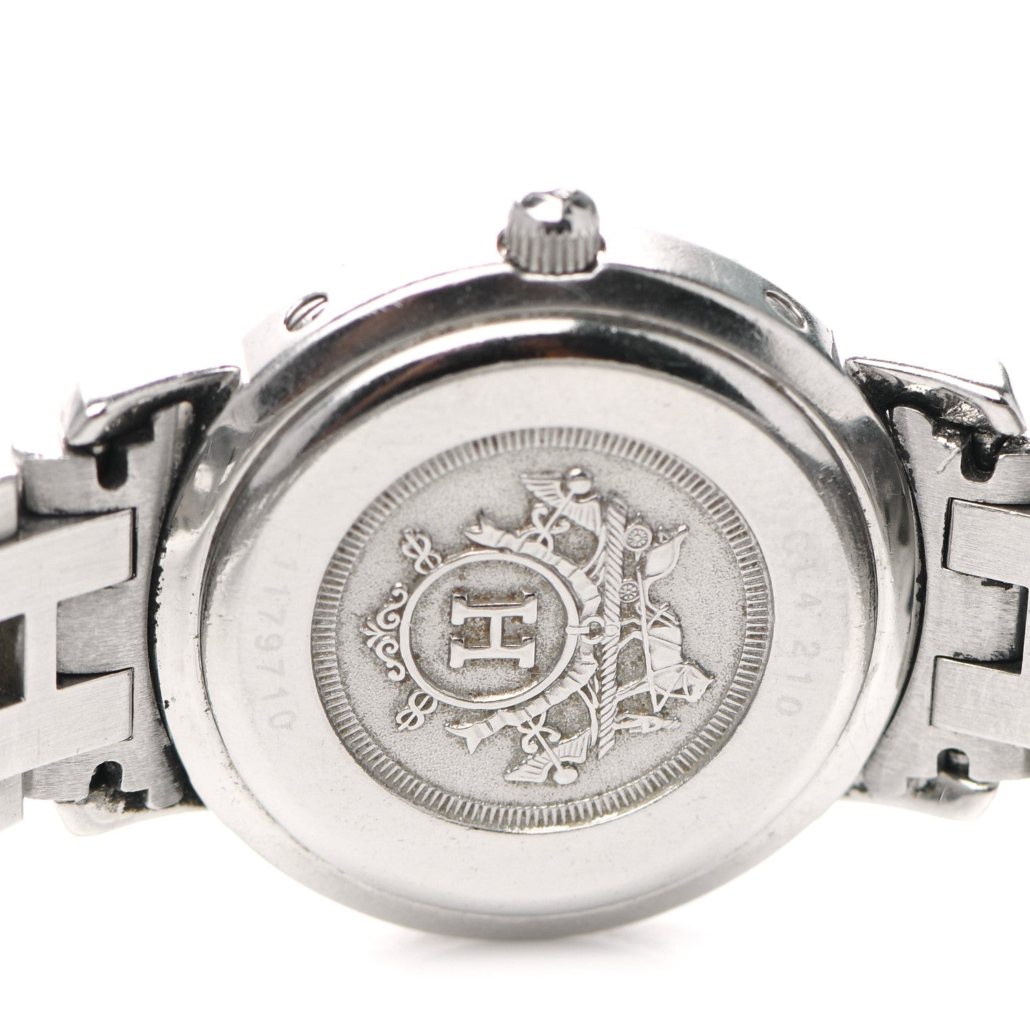 Hermes Stainless Steel 24mm Clipper Quartz Watch Black 7 of 9