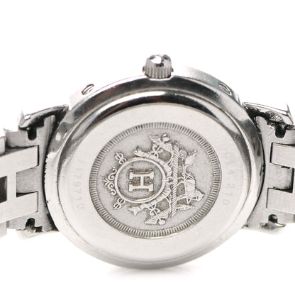 Hermes Stainless Steel 24mm Clipper Quartz Watch Black 7 of 9
