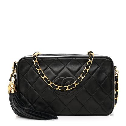 Chanel Lambskin Quilted CC Tassel Camera Case Black 1 of 15
