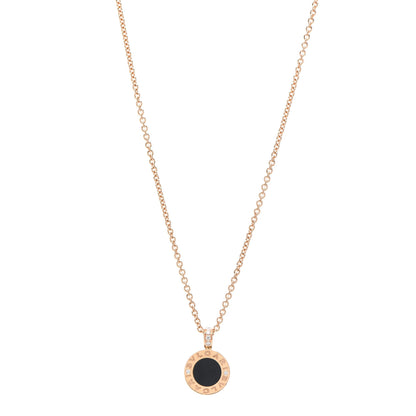 Bulgari 18K Rose Gold Diamond Black Onyx Mother of Pearl BVLGARI BVLGARI Pendant Necklace 1 of 8