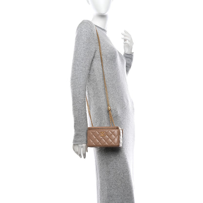 Chanel Lambskin Quilted Small Pillow Crush Vanity Case With Chain Beige 2 of 13