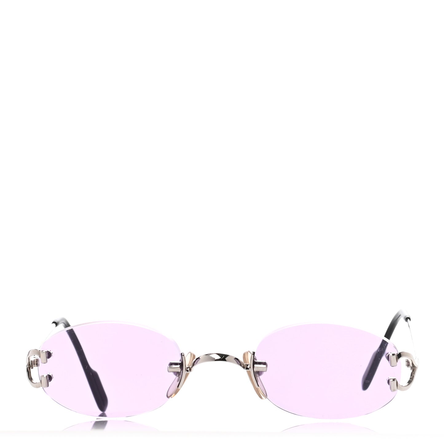 Rimless Oval Sunglasses Purple