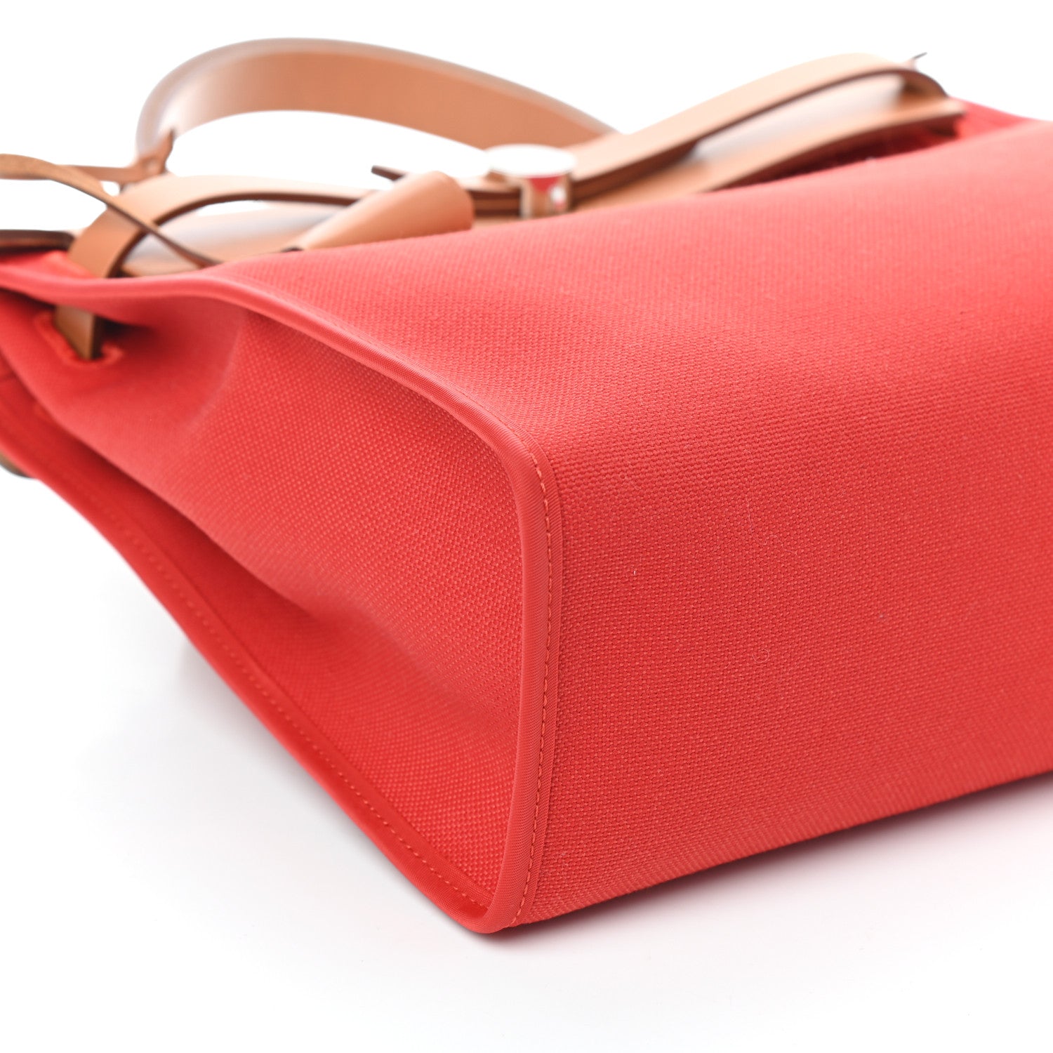 Hermes Vache Hunter Toile Herbag Zip 31 PM Rouge Tomate Natural 7 of 8