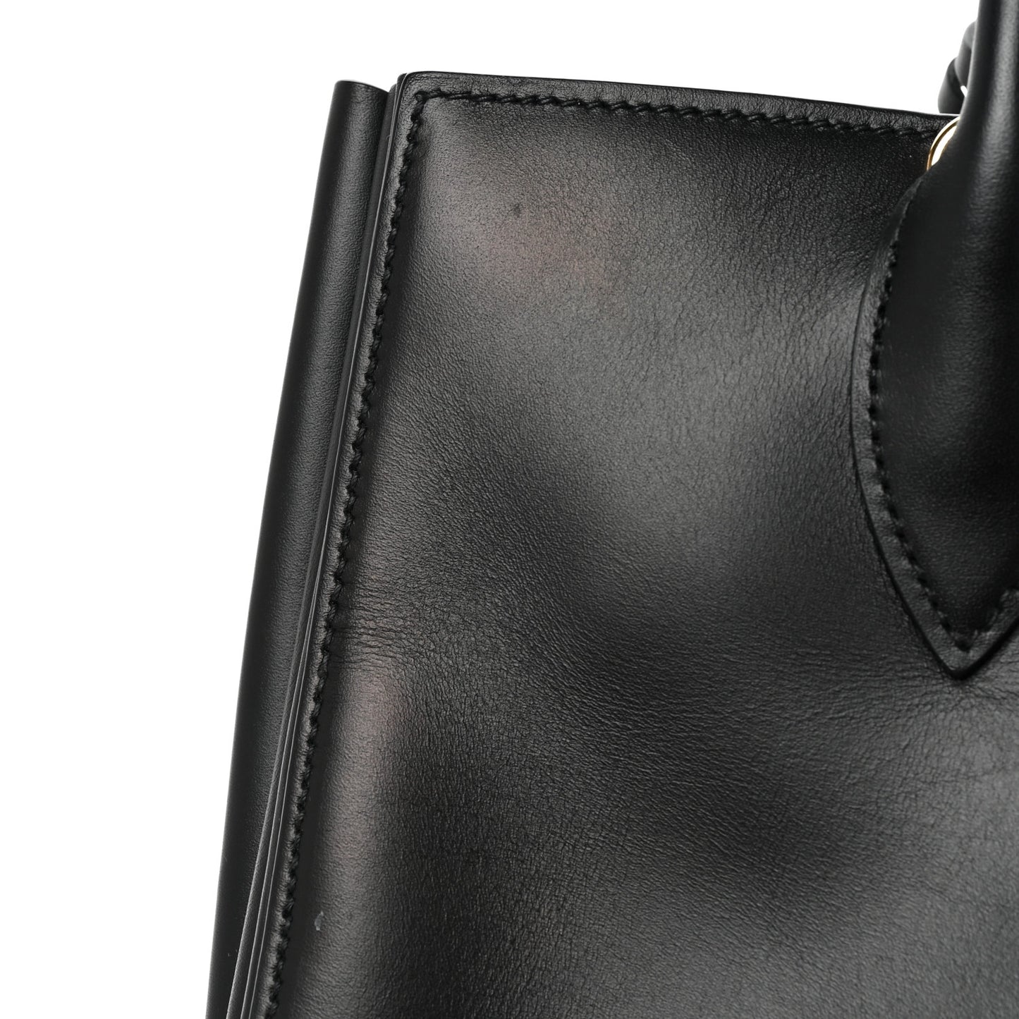 City Calfskin Medium Bibliotheque Tote Black