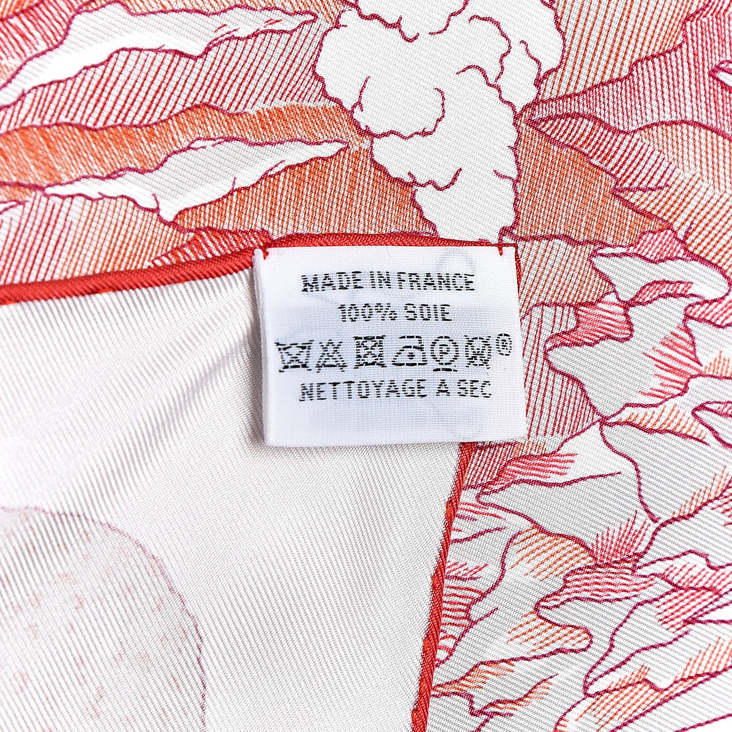 Silk Cosmographia Universalis Scarf 90 Rose Rouge Blanc