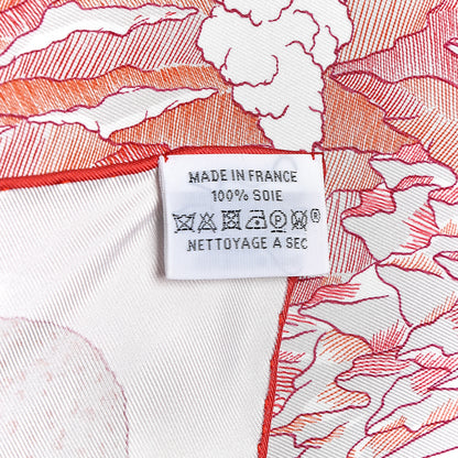 Hermes Silk Cosmographia Universalis Scarf 90 Rose Rouge Blanc 3 of 4