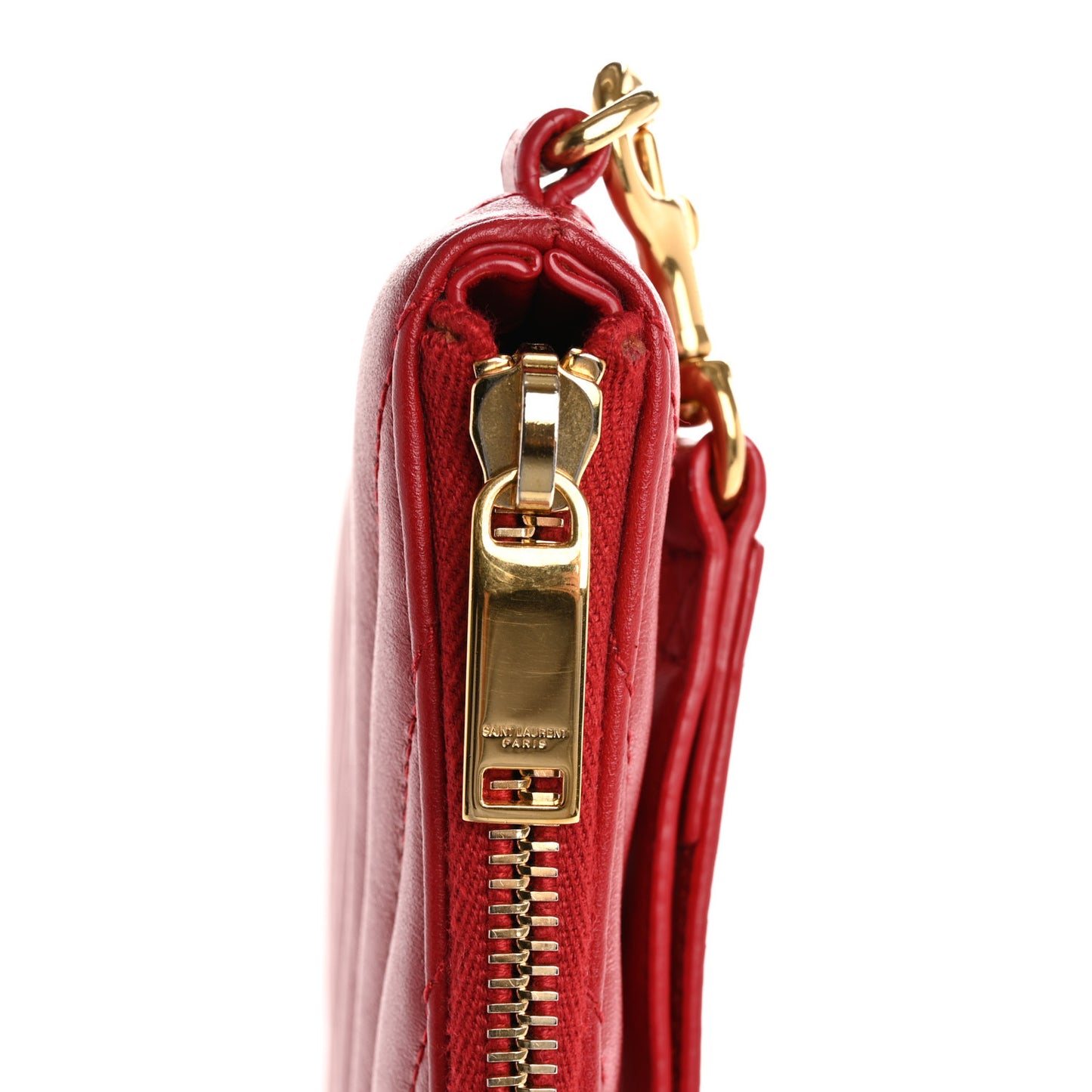 Calfskin Matelasse Chevron Monogram Document Holder Rouge Eros