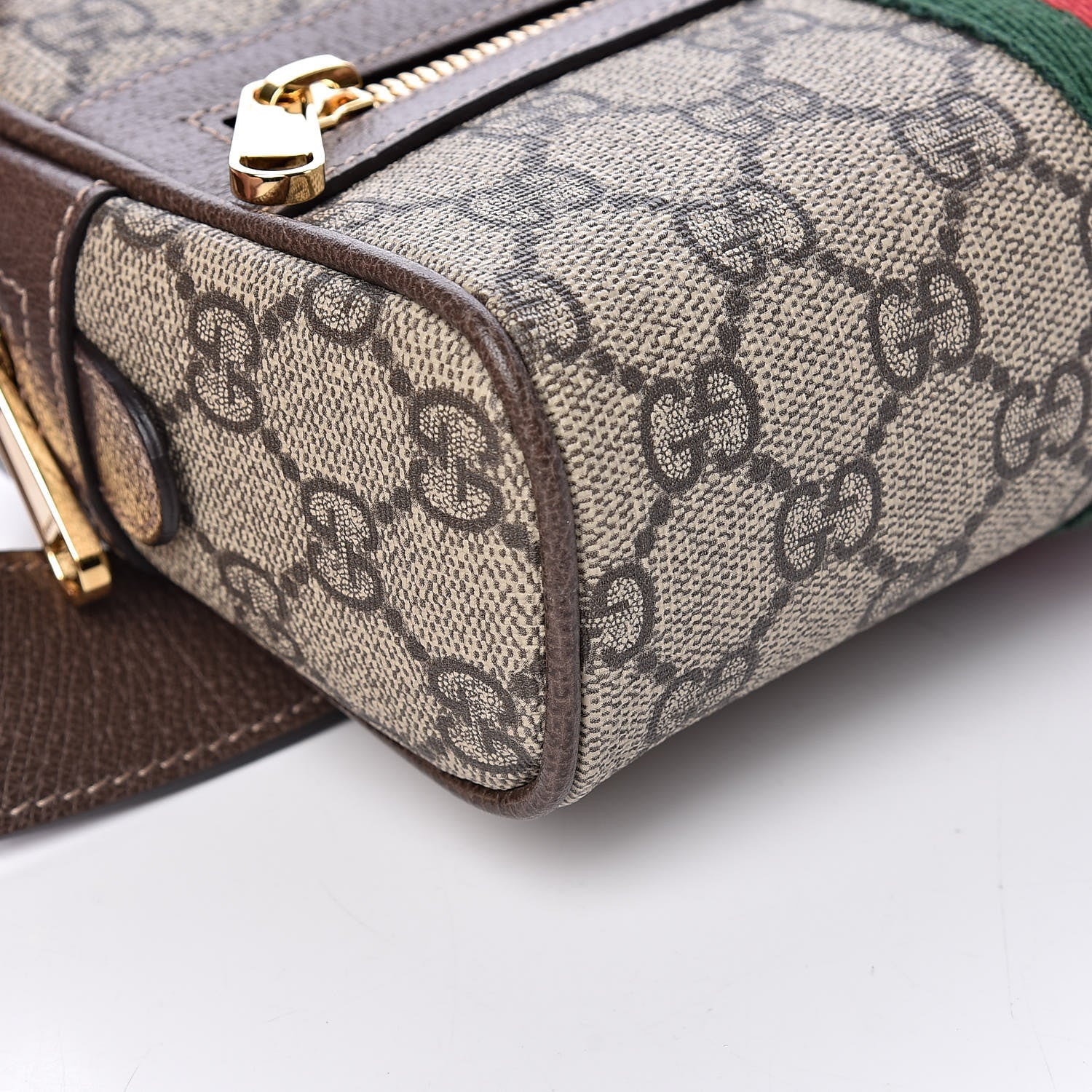 Gucci GG Supreme Monogram Web Small Ophidia Belt Bag 105 42 Dark Brown 8 of 9