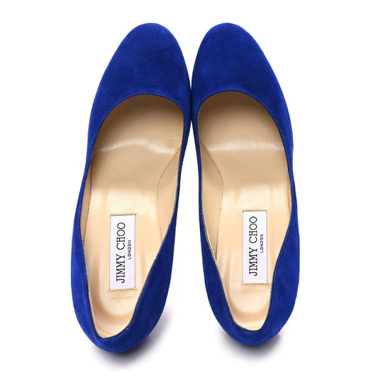 Suede 120mm Platform Pumps 38 Electric Blue