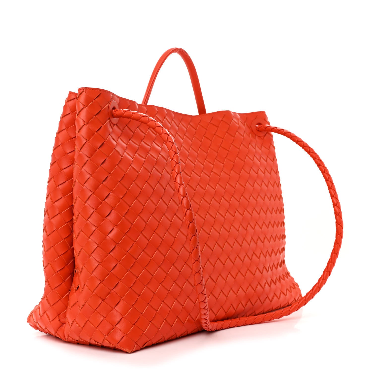 Bottega Veneta Nappa Intrecciato Large Andiamo Shoulder Bag Orange 3 of 11