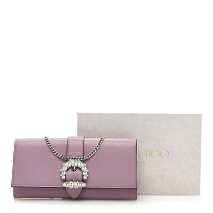 Jimmy Choo Satin Crystal Madeline Wallet On Chain Mauve 10 of 10