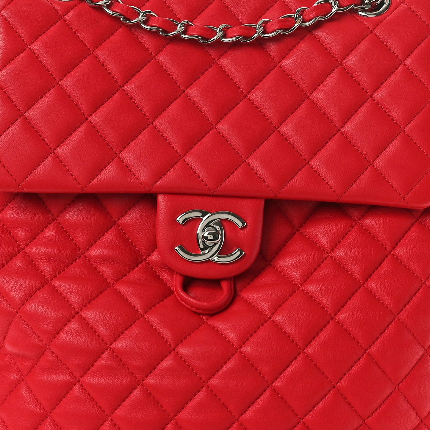 Lambskin Quilted Large Urban Spirit Backpack Red