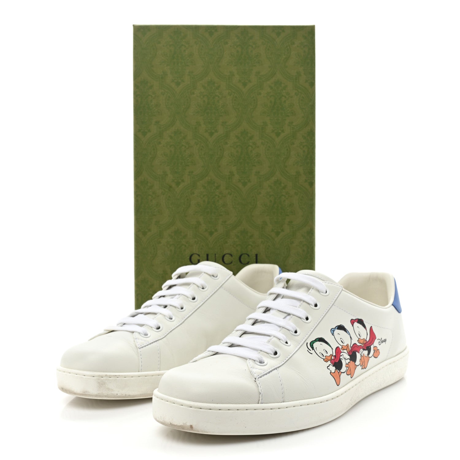 Gucci X DISNEY Calfskin Miro Soft Donald Duck Mens Ace Sneakers 9 White Bright Splash 13 of 13
