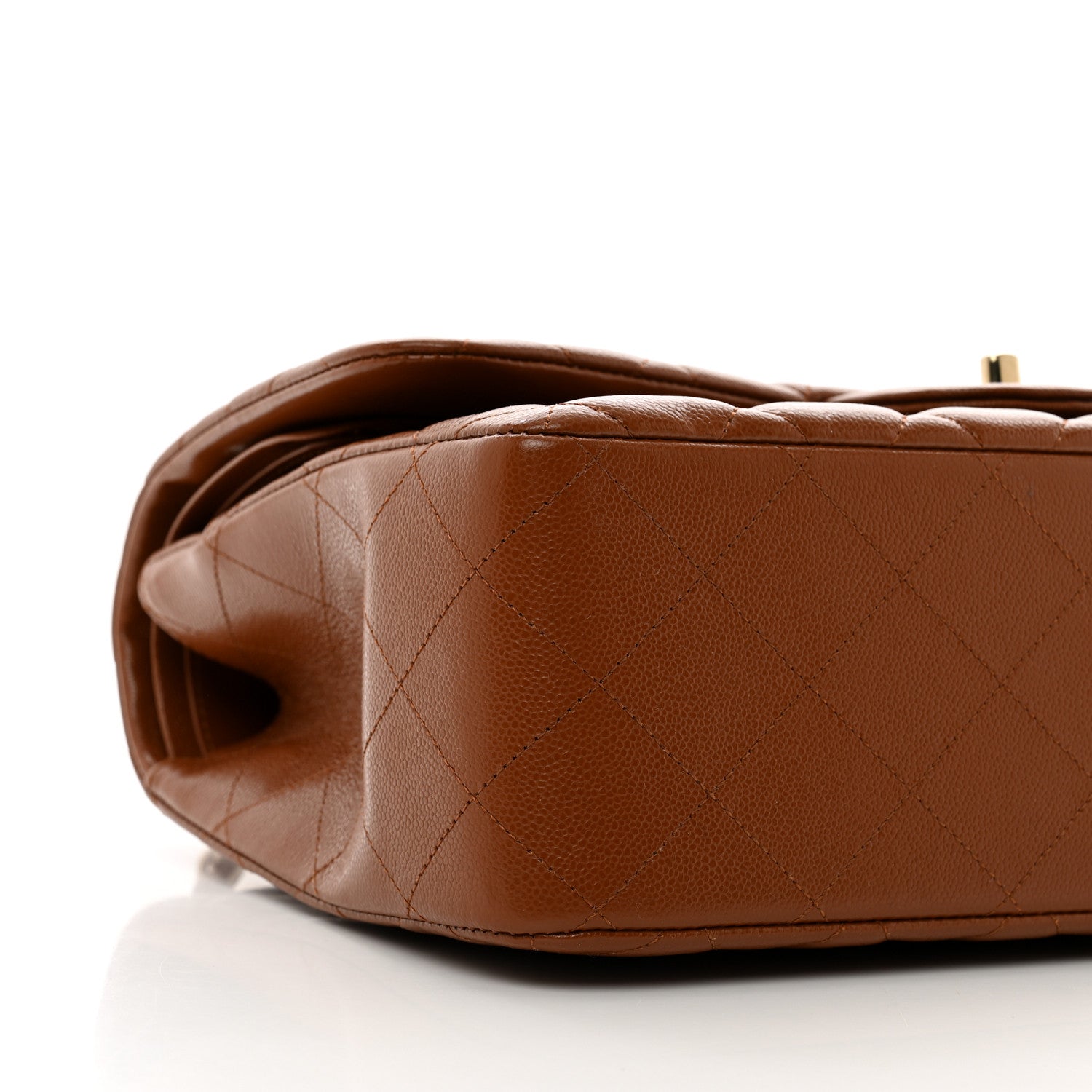 Chanel Caviar Quilted Jumbo Double Flap Light Brown 9 of 10