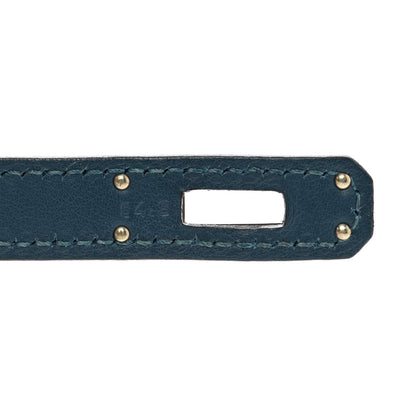 Hermes Swift Kelly Cut Clutch Pochette Bleu Tempete 7 of 9