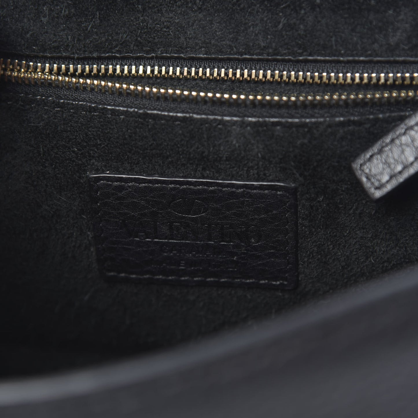 Grained Calfskin Small Glam Lock Rockstud Flap Black