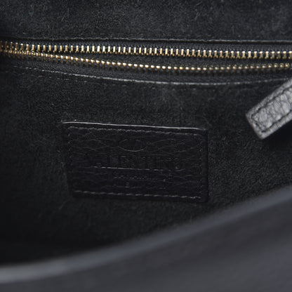 Valentino Garavani Grained Calfskin Small Glam Lock Rockstud Flap Black 6 of 9