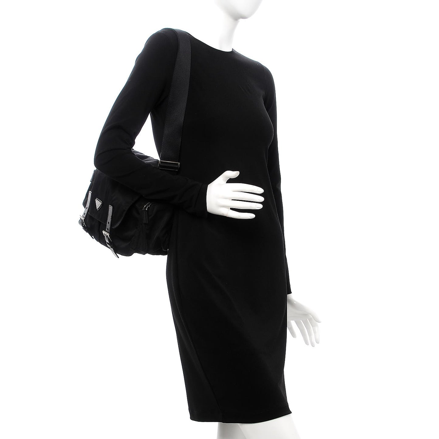 Nylon Vela Messenger Bag Black