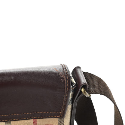 Burberry Haymarket Check Crossbody Messenger Bag Brown 14 of 16