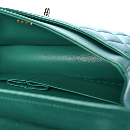 Chanel Iridescent Calfskin Quilted Medium Double Flap Green 5 of 10