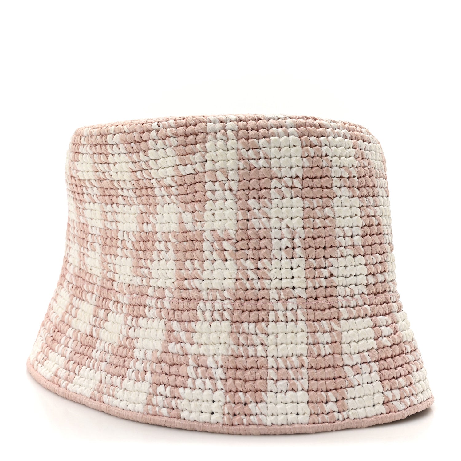 Prada Yarn Raffia Effect Crochet Triangle Bucket Hat M Alabastro 7 of 12