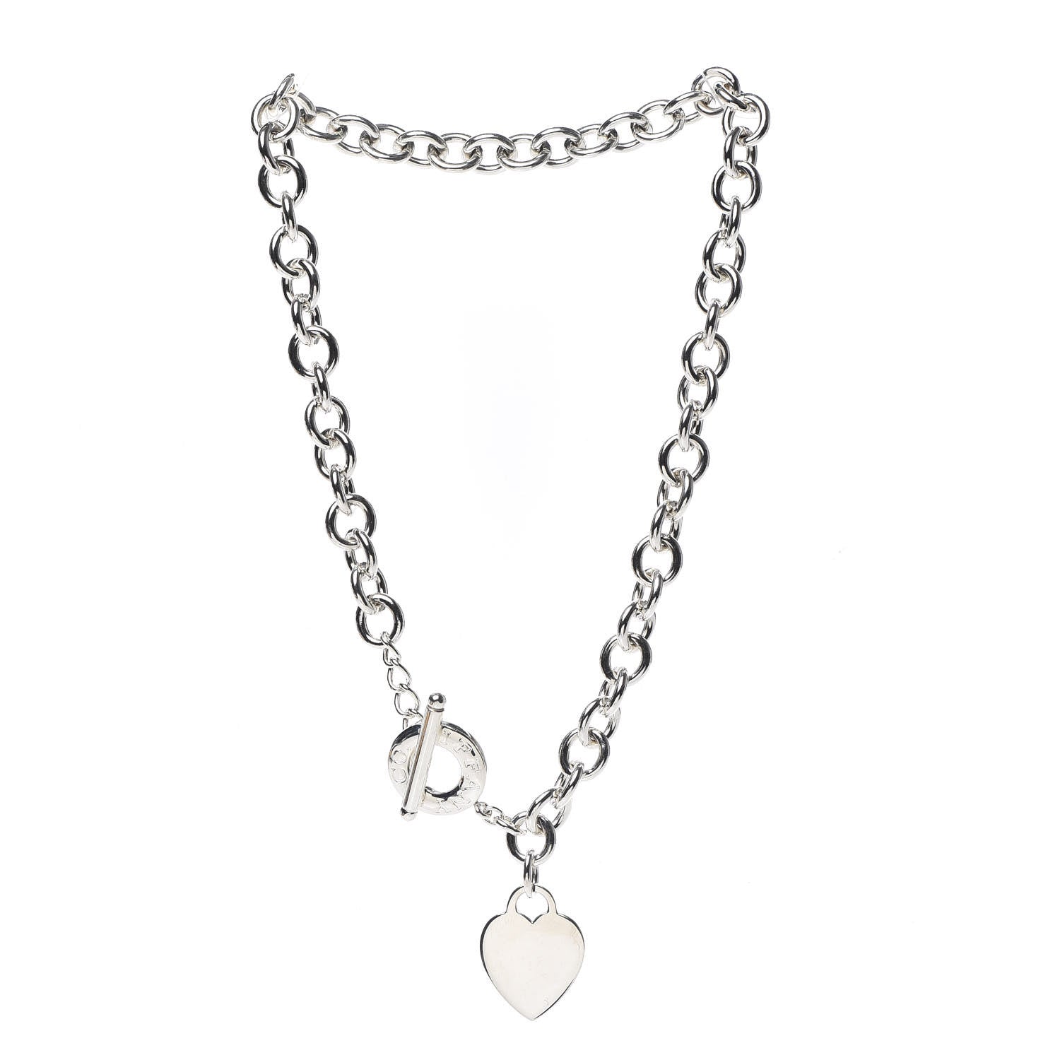 Tiffany Sterling Silver Heart Tag Toggle Necklace 3 of 4