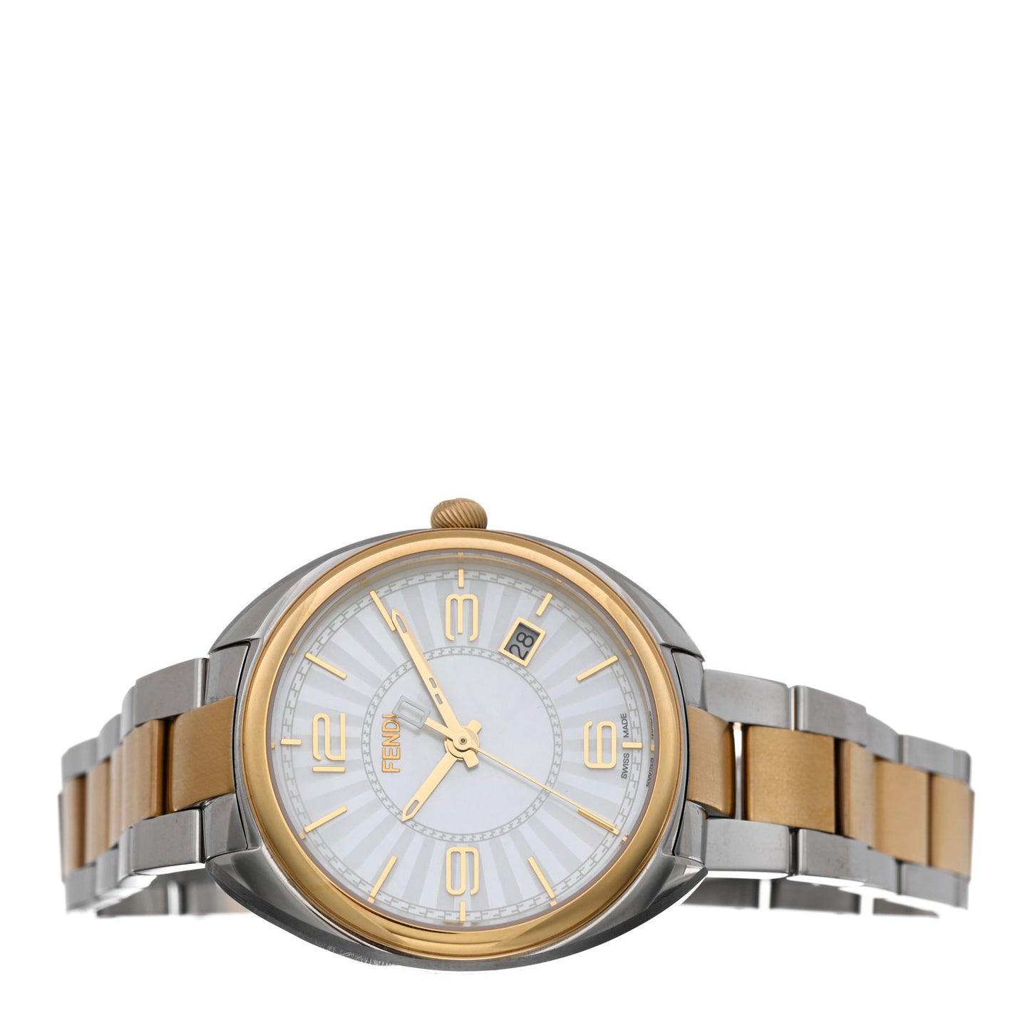 Stainless Steel Diamond Mother of Pearl 34mm Momento Two Tone Quartz Watch