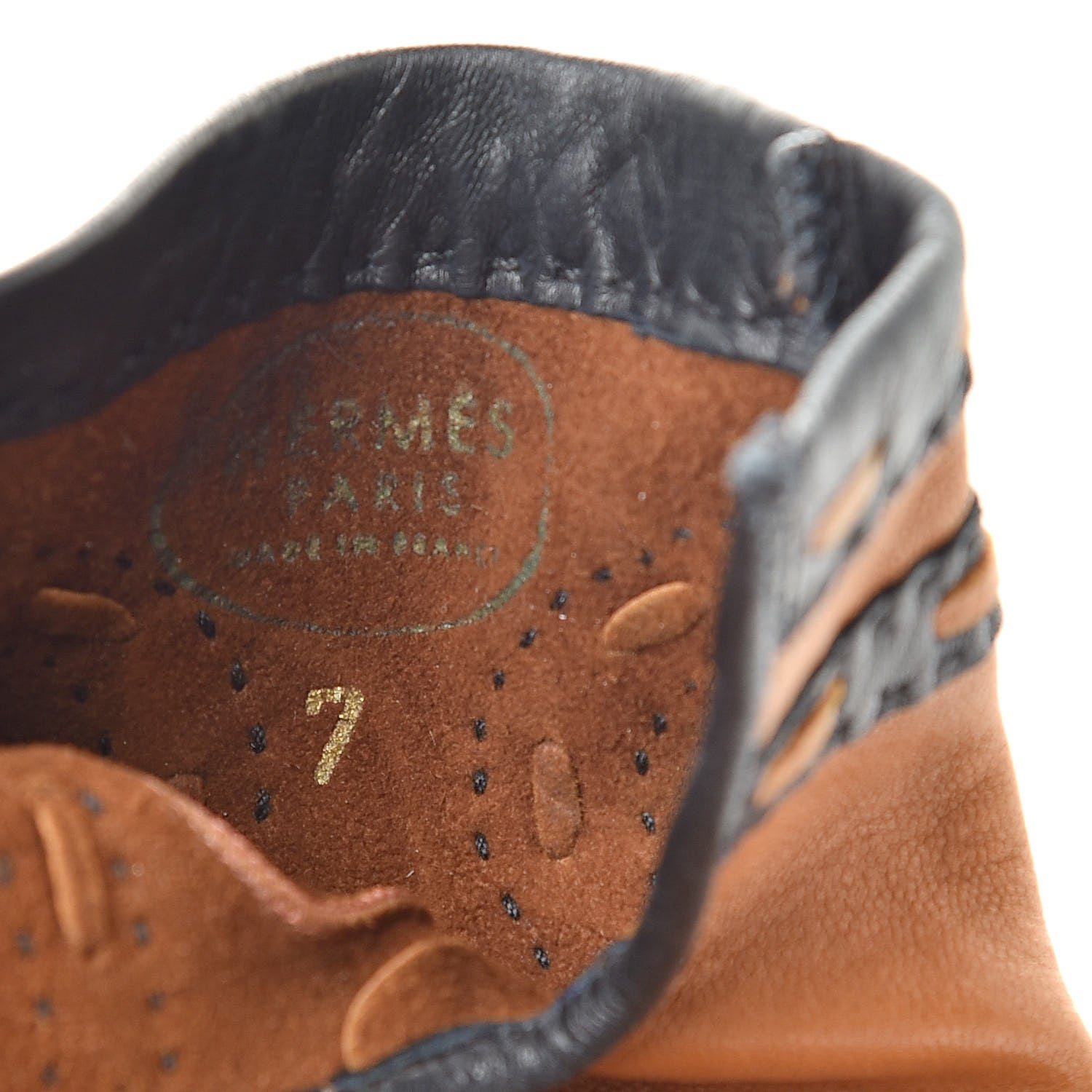 Hermes Lambskin Gloves 7 Brown 3 of 5