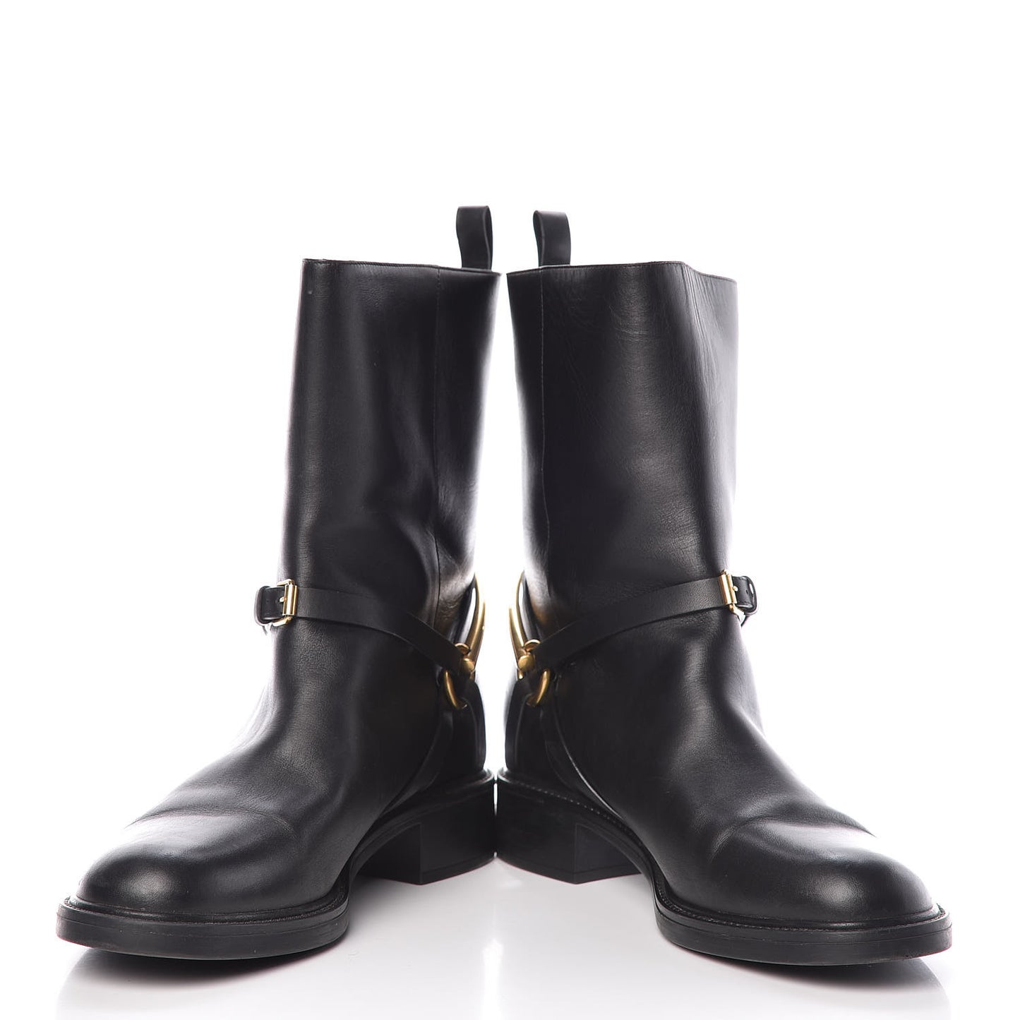 Calfskin Tess Horsebit Ankle Boots 42 Black