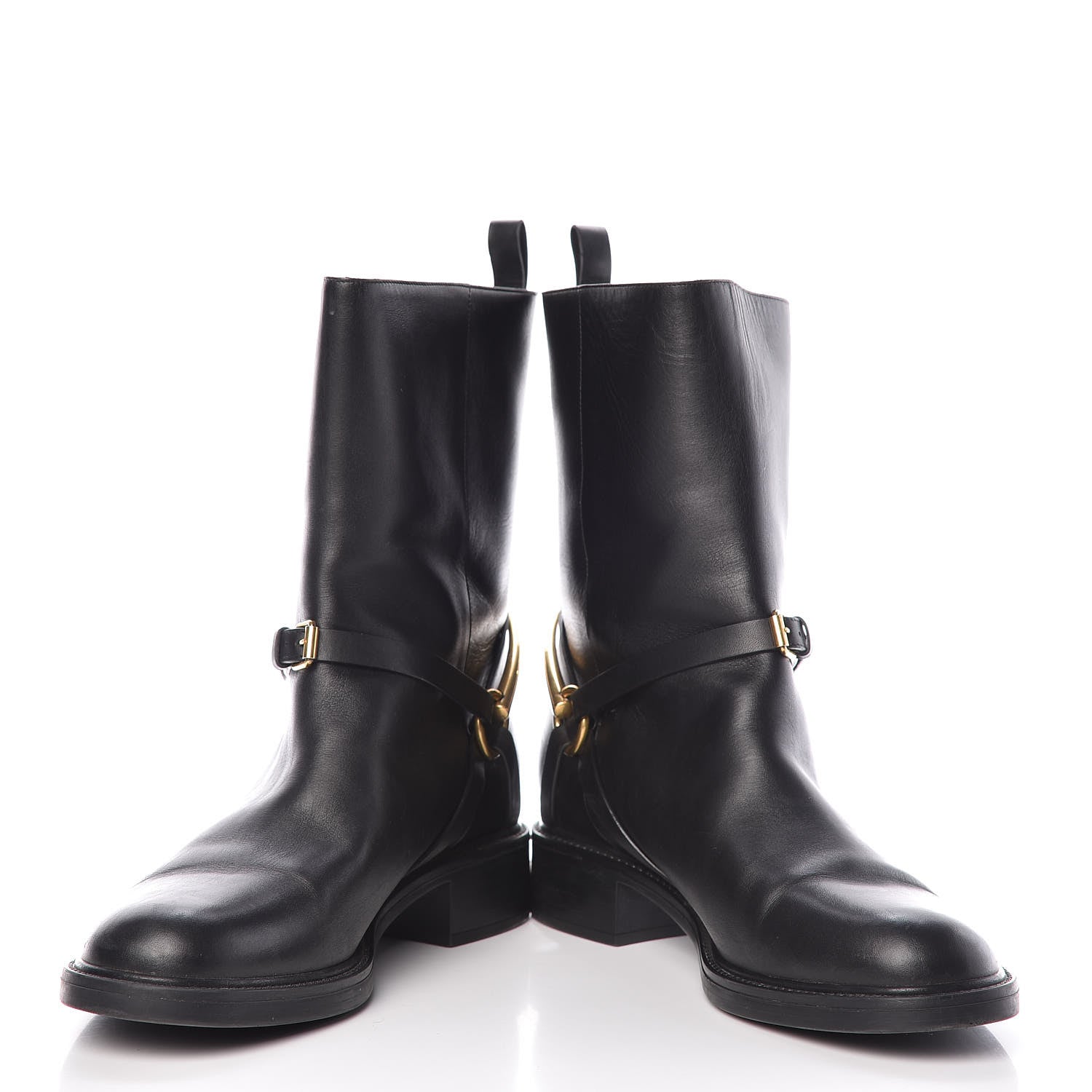 Gucci Calfskin Tess Horsebit Ankle Boots 42 Black 5 of 15