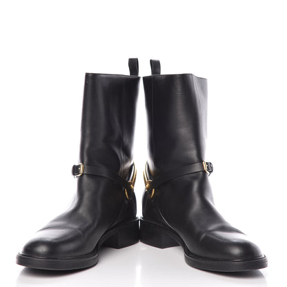 Gucci Calfskin Tess Horsebit Ankle Boots 42 Black 5 of 15