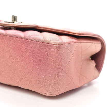 Chanel Metallic Lambskin Quilted Ombre Mini Rectangular Flap Pink 9 of 11