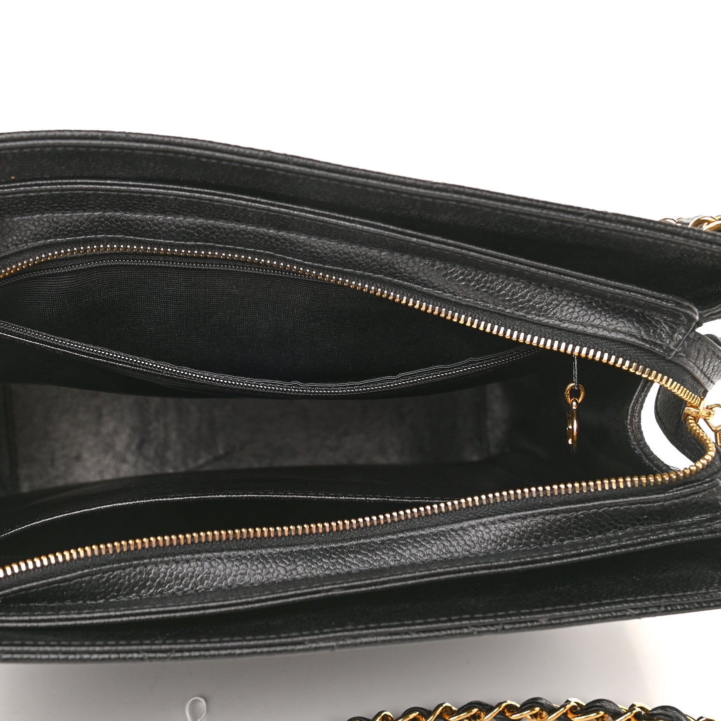 Caviar Quilted Shoulder Bag Black