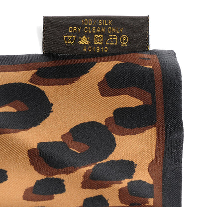 Louis Vuitton Silk Leopard Bandeau Scarf Marron 5 of 5