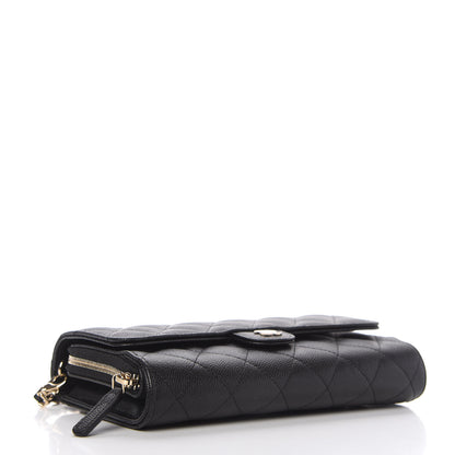 Chanel Caviar Quilted Flap Phone Holder With Chain Black 4 of 12