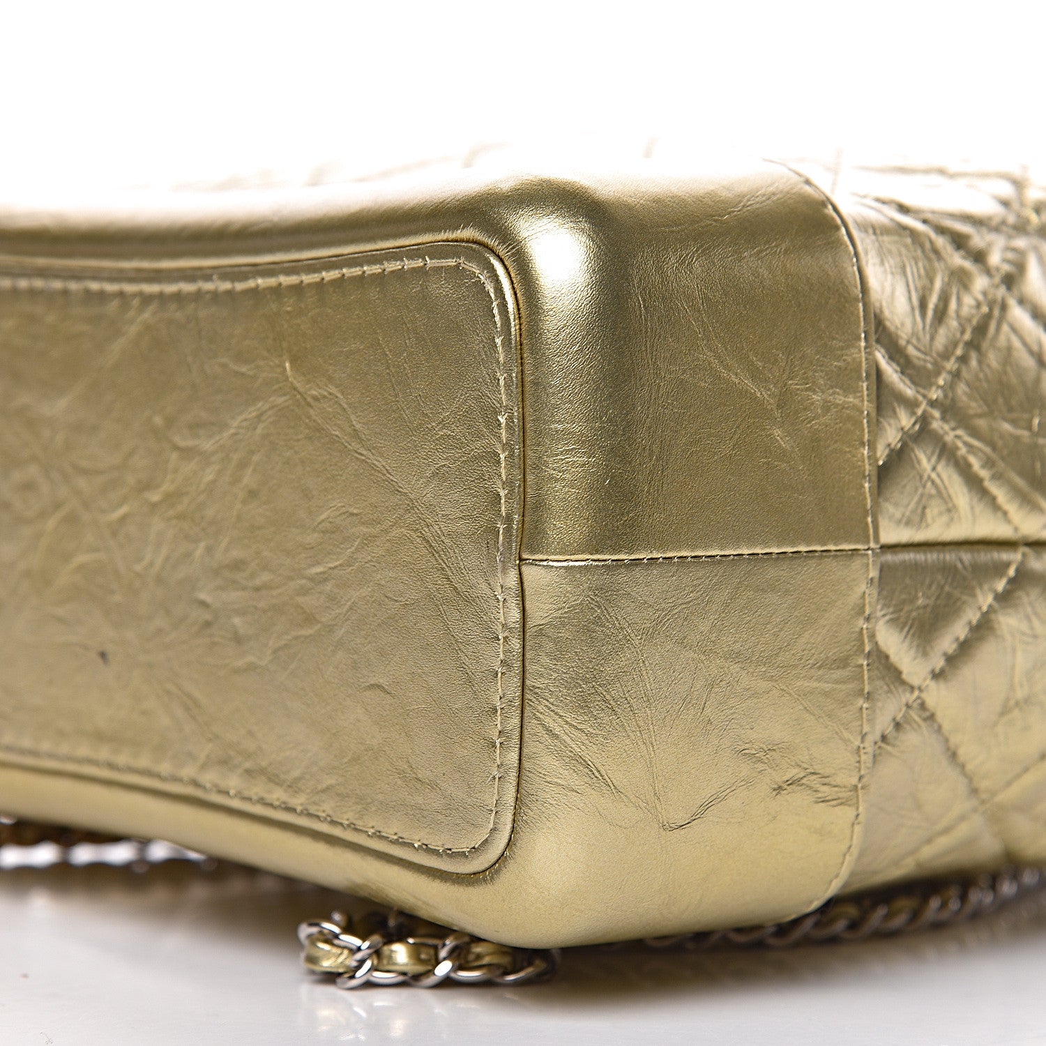 Chanel Metallic Aged Calfskin Quilted Gabrielle Backpack Gold 10 of 11