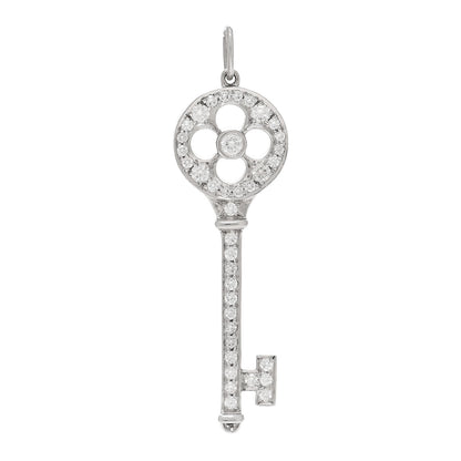 Tiffany Platinum Diamond Quatrefoil Key Pendant 1 of 4