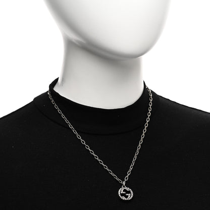 Gucci Sterling Silver Small Textured Interlocking G Pendant Necklace 2 of 5