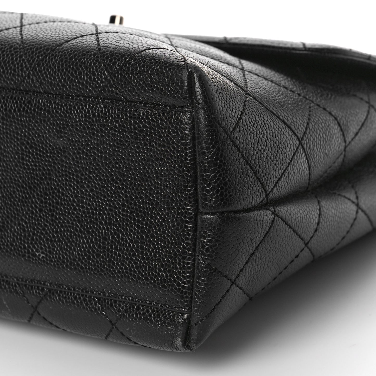 Caviar Quilted Jumbo Kelly Flap Black
