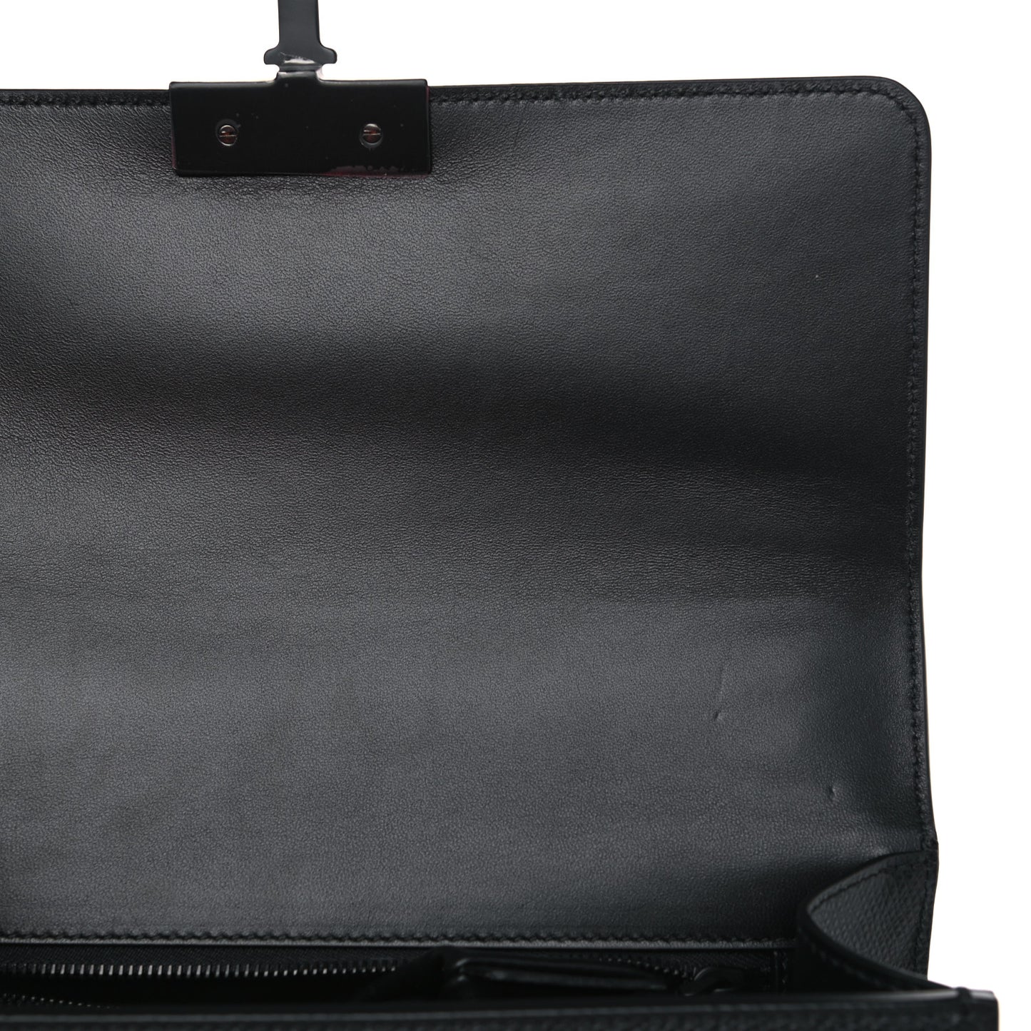 Ultra Matte Grained Calfskin 30 Montaigne Flap Bag Black