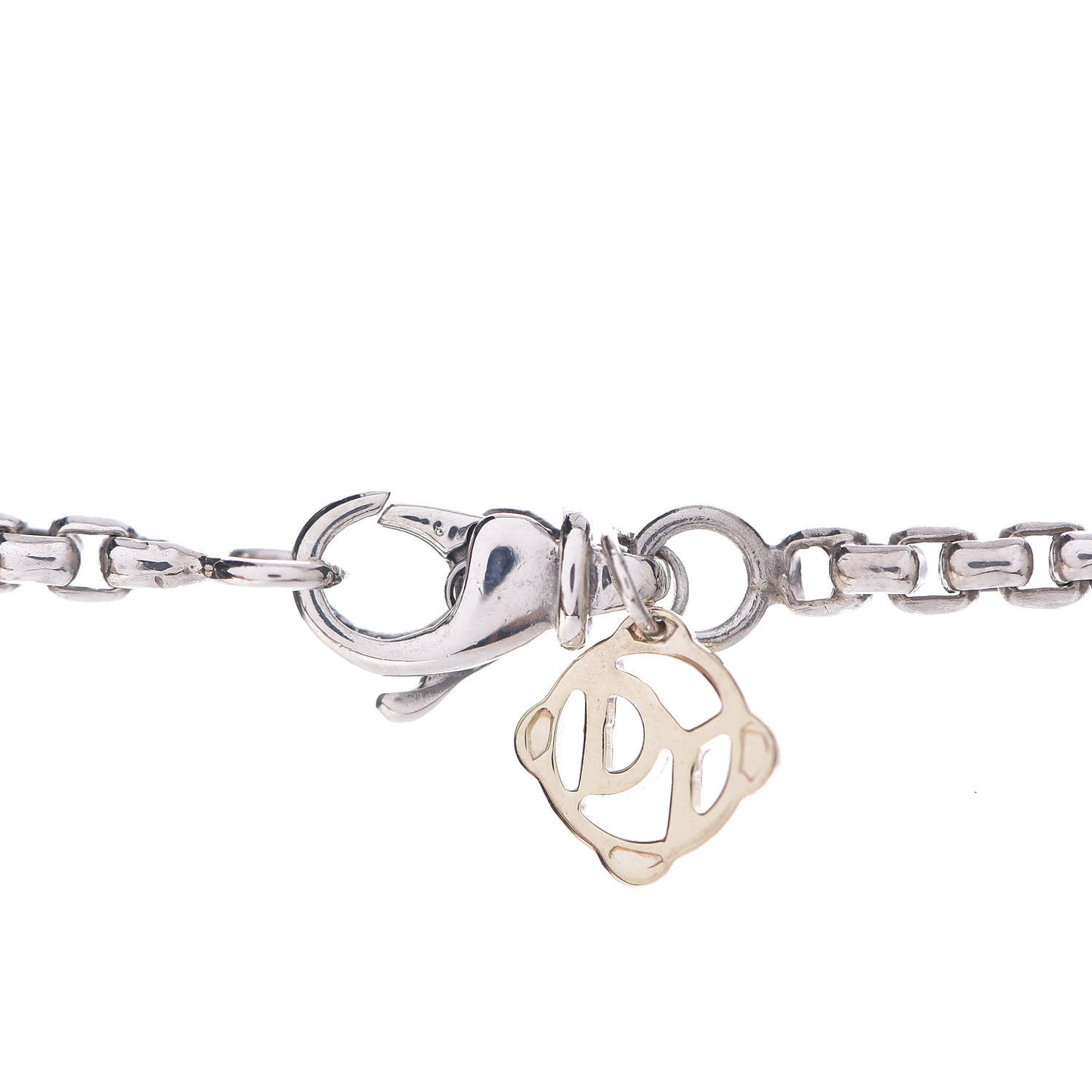 Sterling Silver 18K Yellow Gold Diamond 11mm Albion Pendant Necklace