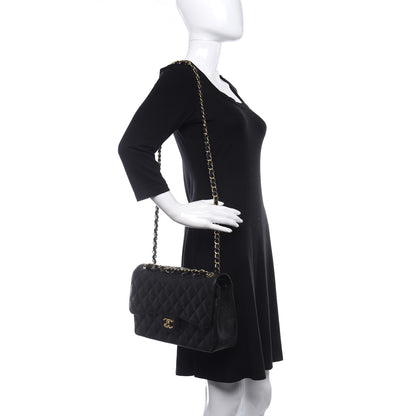 Chanel Caviar Quilted Jumbo Double Flap Black 2 of 9