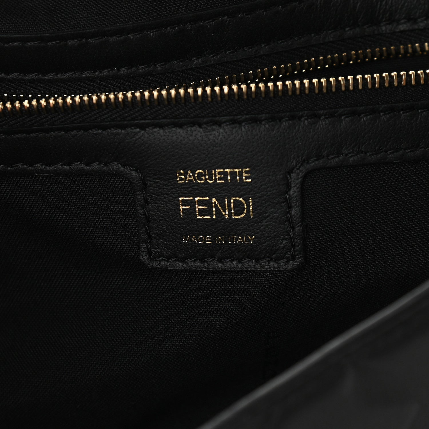 Fendi Nappa FF 1974 Embossed Baguette Black 6 of 8