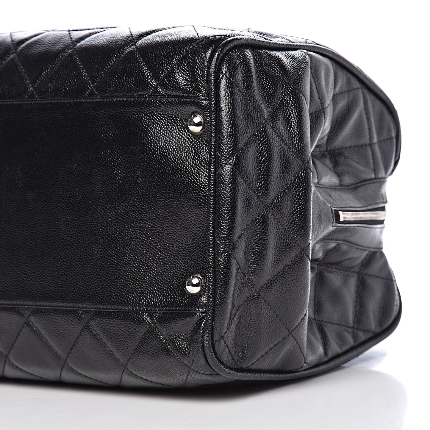 Caviar Quilted Large CC Timeless Bowler Black