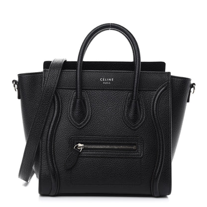Celine Drummed Calfskin Nano Luggage Black 1 of 10