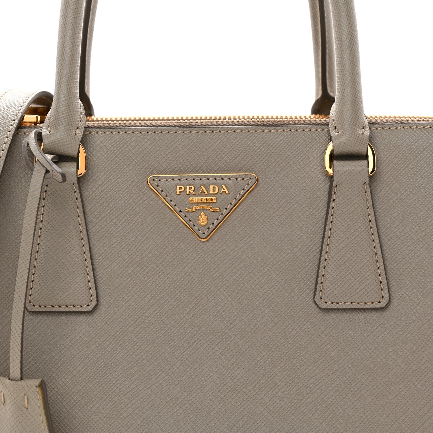 Saffiano Lux Small Galleria Double Zip Tote Pomice