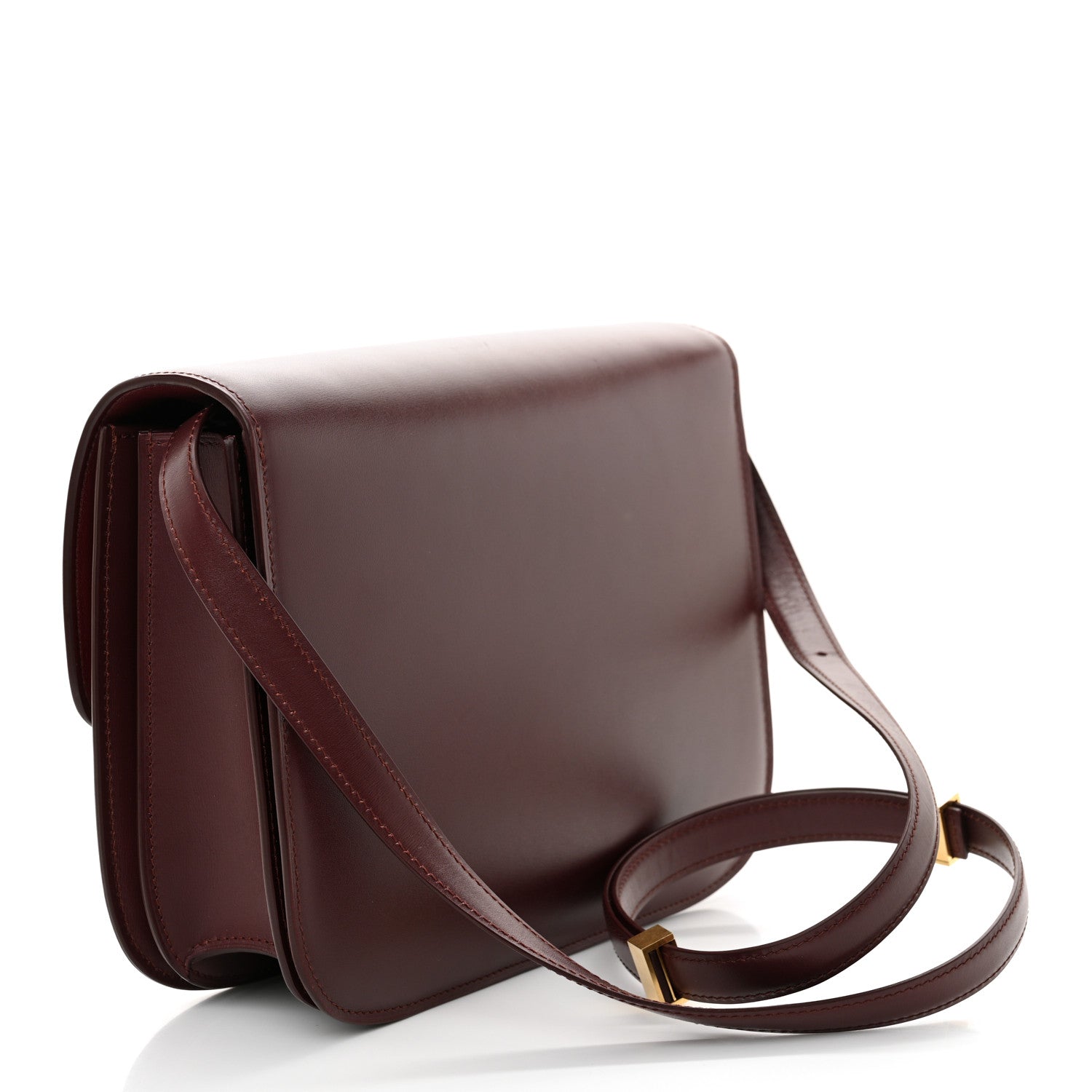 Celine Box Calfskin Medium Classic Box Flap Bag Burgundy 3 of 12