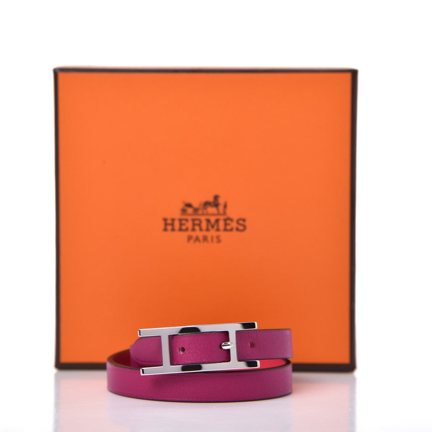 Hermes Swift Behapi Double Tour Reversible Bracelet T1 Rose Pourpre Rose Extreme 7 of 7